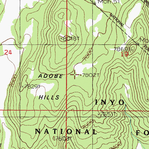 Topographic Map of Adobe Hills, CA