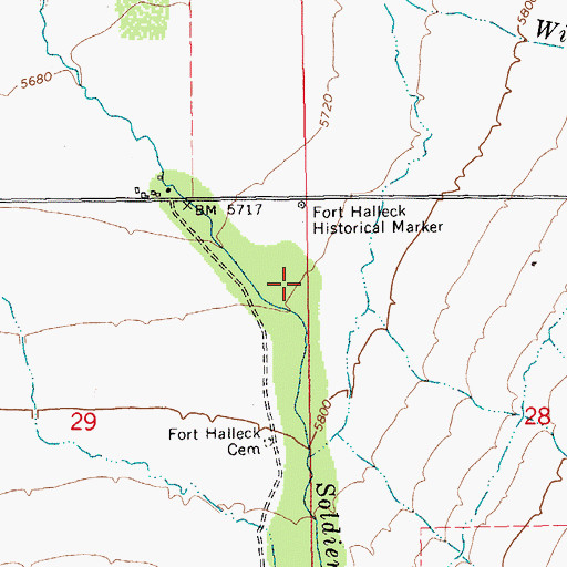 Topographic Map of Camp Halleck (historical), NV