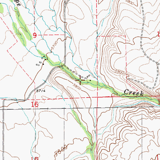 Topographic Map of Behn Ranch, NV