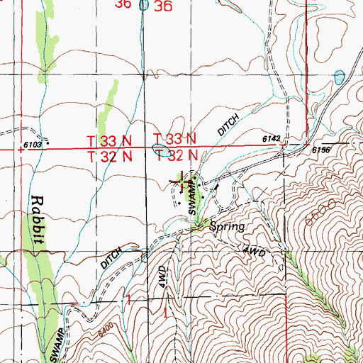 Topographic Map of Ruby Dome Ranch, NV