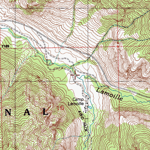 Topographic Map of South Fork Lamoille Canyon, NV