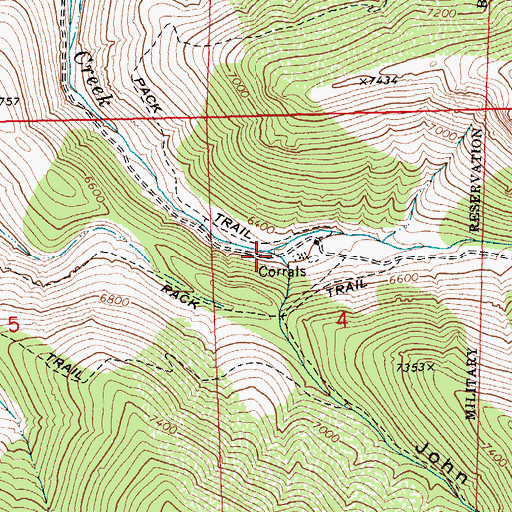 Topographic Map of Campbell Creek, NV