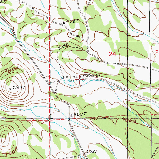 Topographic Map of Carters Well, NV