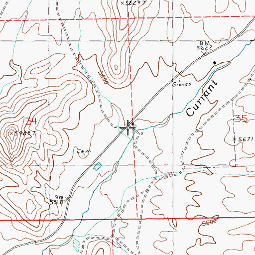 Topographic Map of Manzone Ranch, NV