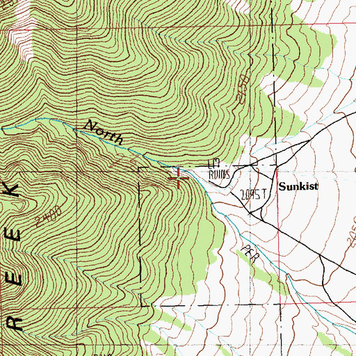 Topographic Map of North Canyon Spring, NV