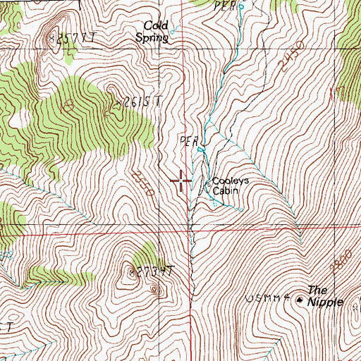 Topographic Map of Upper Gulch Spring, NV