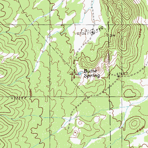 Topographic Map of Butte Reservoir, NV