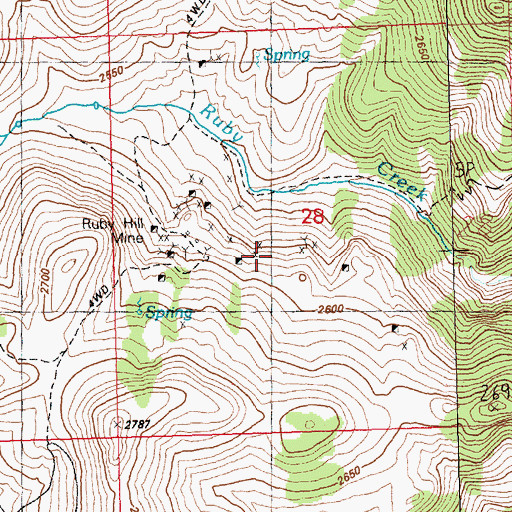 Topographic Map of Ruby Hill (historical), NV