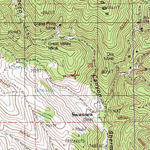 Topographic Map of Carbonate (historical), NV