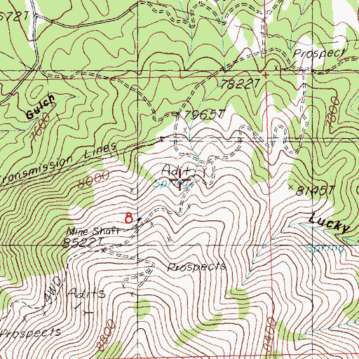 Topographic Map of Monroe Spring, NV