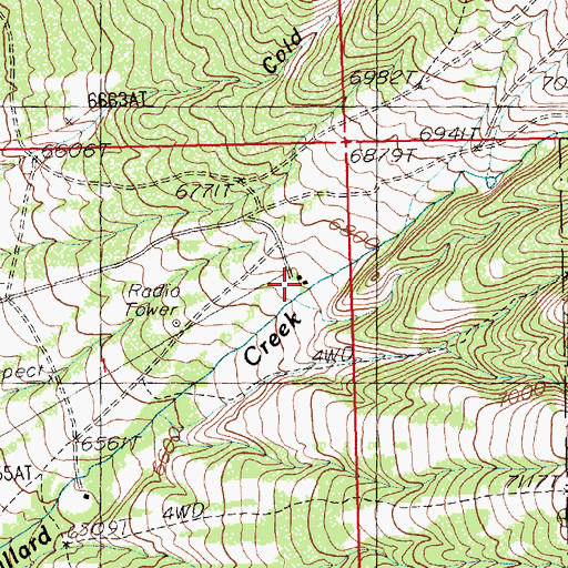 Topographic Map of Willard Creek Ranch, NV