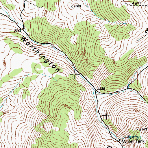 Topographic Map of Fera Ninetyseven, NV