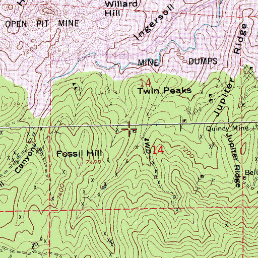 Topographic Map of Kellinske Shaft, NV