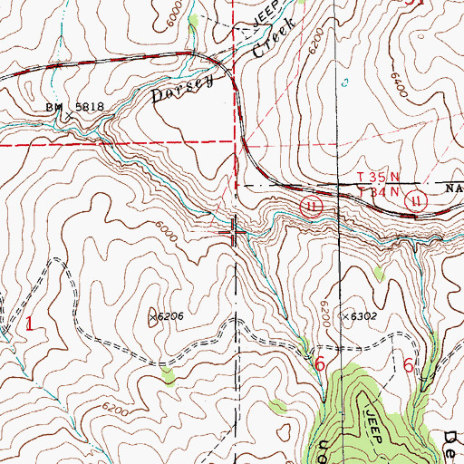 Topographic Map of Mineral Springs Creek, NV