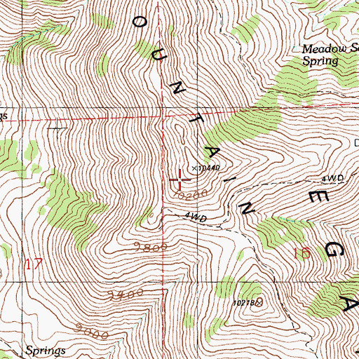 Topographic Map of Hamels Peak, NV