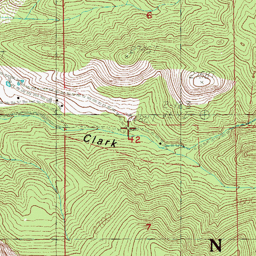 Topographic Map of Clarks Sawmill (historical), NV