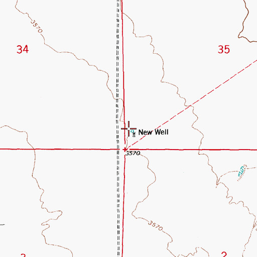 Topographic Map of New Well, AZ