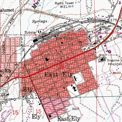 Topographic Map of Prince Shopping Center, NV