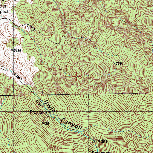 Topographic Map of Troy Mining District, NV