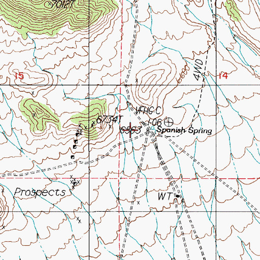 Topographic Map of Spanish Spring (historical), NV
