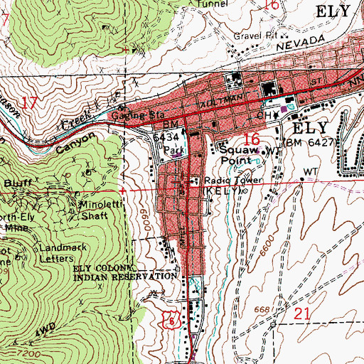 Topographic Map of Murry Street School (historical), NV