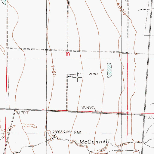 Topographic Map of Golden Acres Ranch, NV