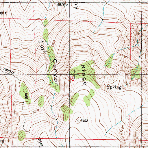 Topographic Map of Martin Creek Mountains, NV