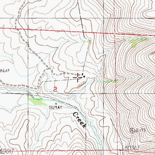 Topographic Map of Deep Creek Ranch, NV