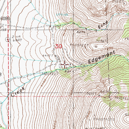 Topographic Map of Edgemont (historical), NV