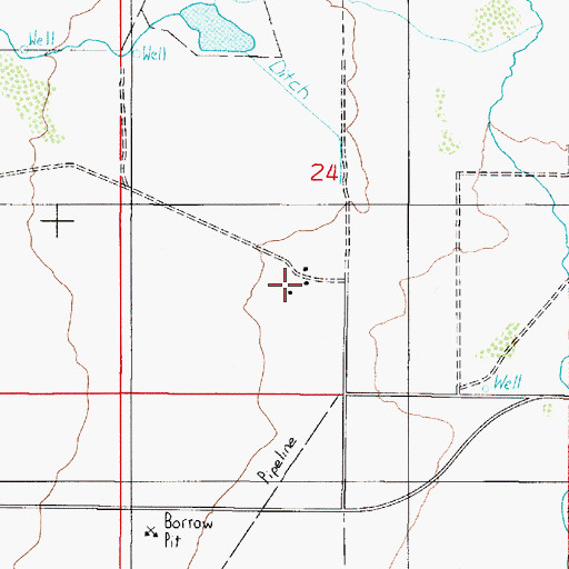 Topographic Map of Miller Ranch, NV