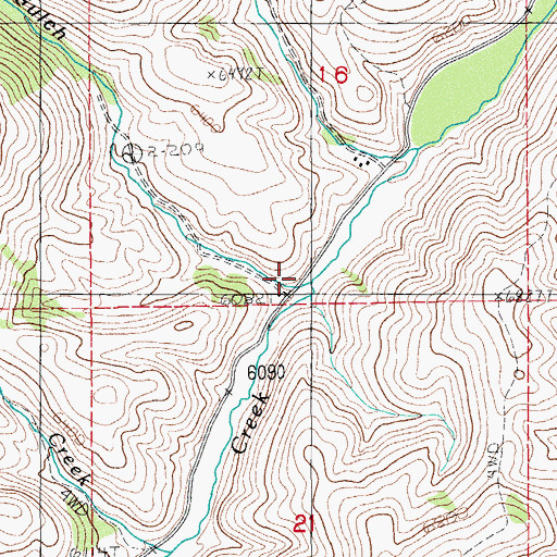Topographic Map of Timber Gulch Creek, NV