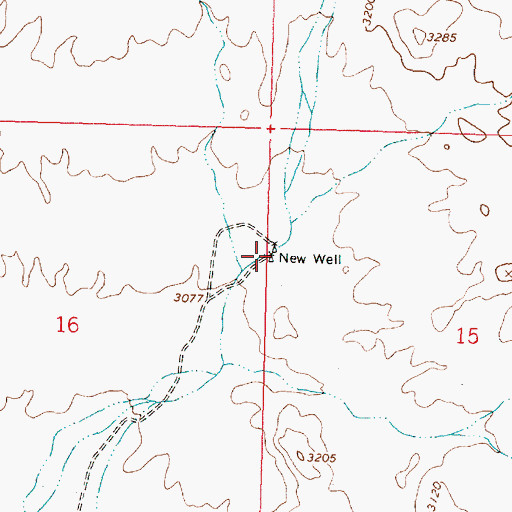 Topographic Map of New Well, AZ
