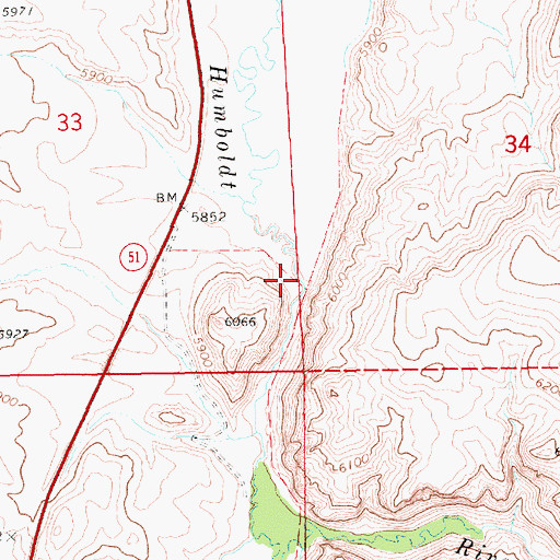Topographic Map of Valley of the North Fork, NV