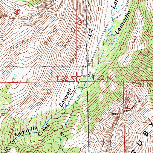 Topographic Map of Ruby Crest National Recreation Trail Head, NV