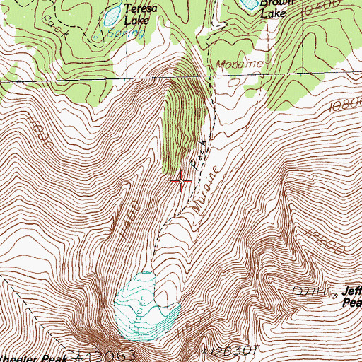 Topographic Map of Bristlecone Pine Interpretive Trail, NV