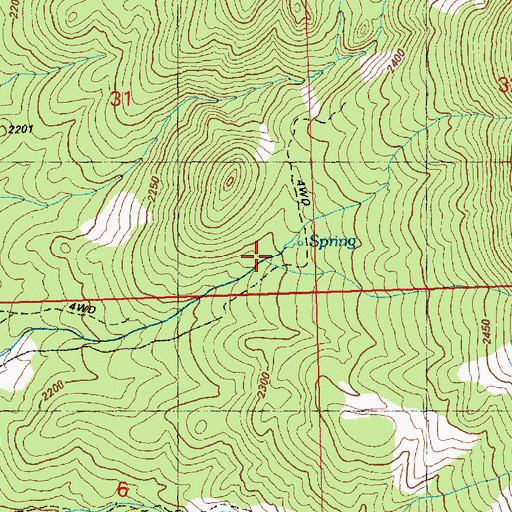 Topographic Map of Spring Branch, NV