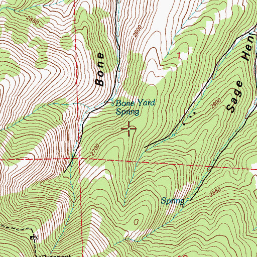 Topographic Map of Sage Hen Summer Home Area, NV