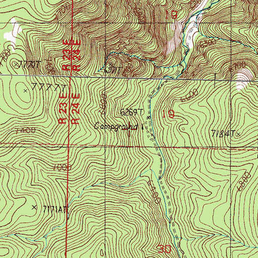 Topographic Map of Desert Creek Campground, NV