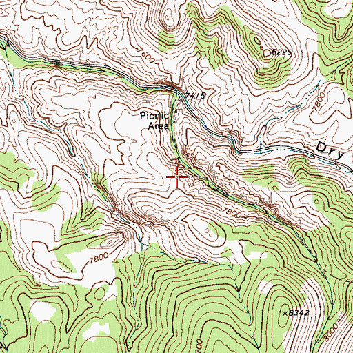 Topographic Map of Mount Jefferson Trailhead, NV