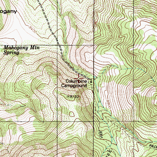 Topographic Map of Stewart Creek Trailhead, NV