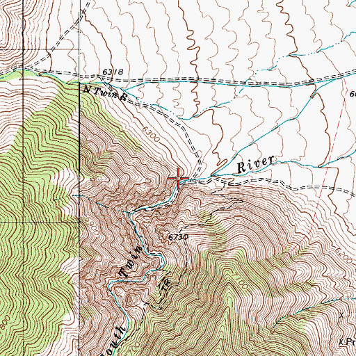 Topographic Map of South Twin Trailhead, NV