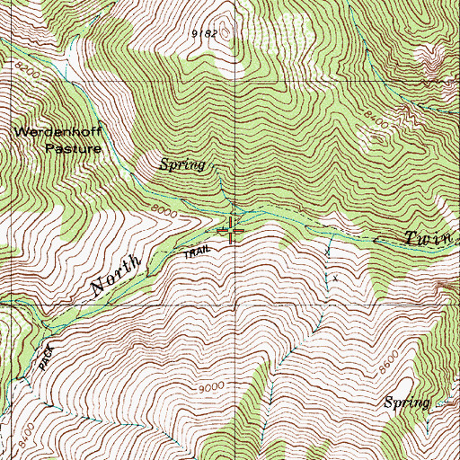 Topographic Map of Werdenhoff Pasture Administrative Site, NV