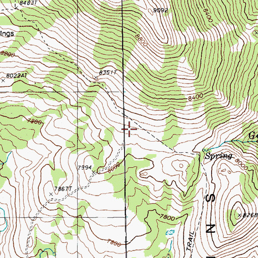 Topographic Map of Ruby Crest National Recreation Trail Head, NV