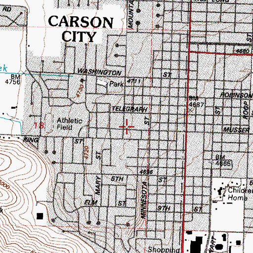 Topographic Map of Martha Gleason Elementary School, NV