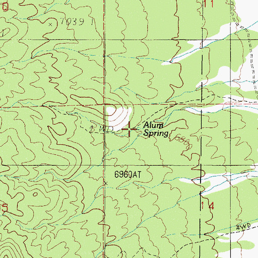 Topographic Map of Alum Spring, NV