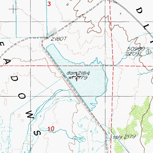 Topographic Map of Crystal Reservoir, NV