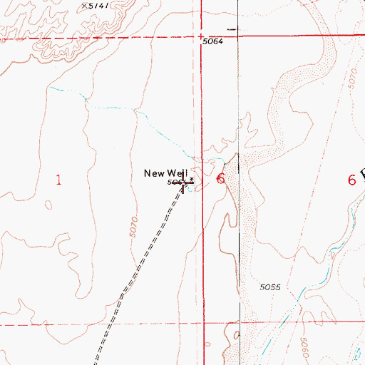 Topographic Map of New Well, AZ