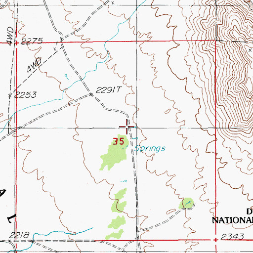 Topographic Map of Skruggs Spring, NV