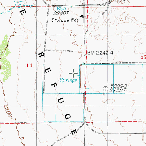 Topographic Map of Bradford Springs, NV