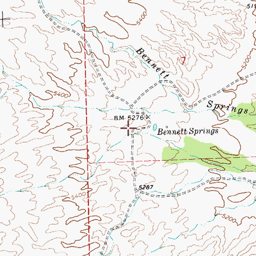 Topographic Map of Bennett (historical), NV